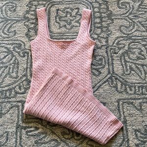 Pink cable knit sweater dress Glassons